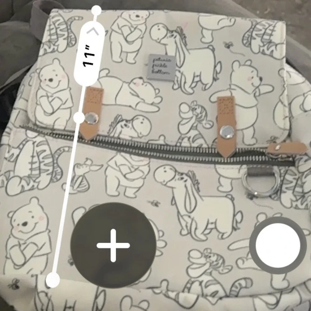 Petunia Pickle Bottom‎ Disney Winnie the Pooh Backpack Sketch Grey Cream 11in
